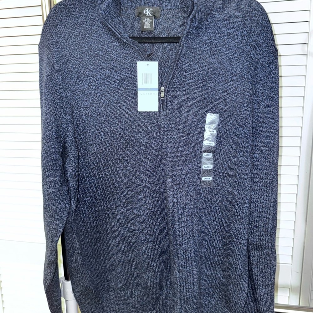 Calvin Klein Men's Navy Zip-Up Sweater